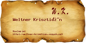 Weltner Krisztián névjegykártya